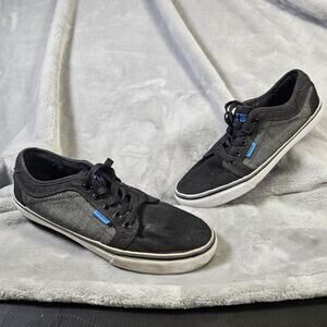 Hawk Mens 9.5M Black Herringbone Skate Shoes Casual Sneakers